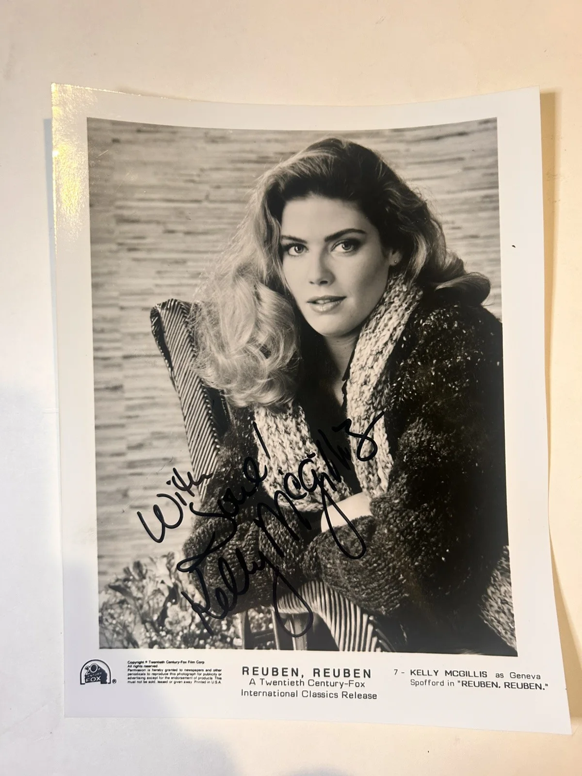 Kelly McGillis — Kelly McGillis Signed Autographed 8x10 Vintage Promo Photo Reuben Reuben Top Gun