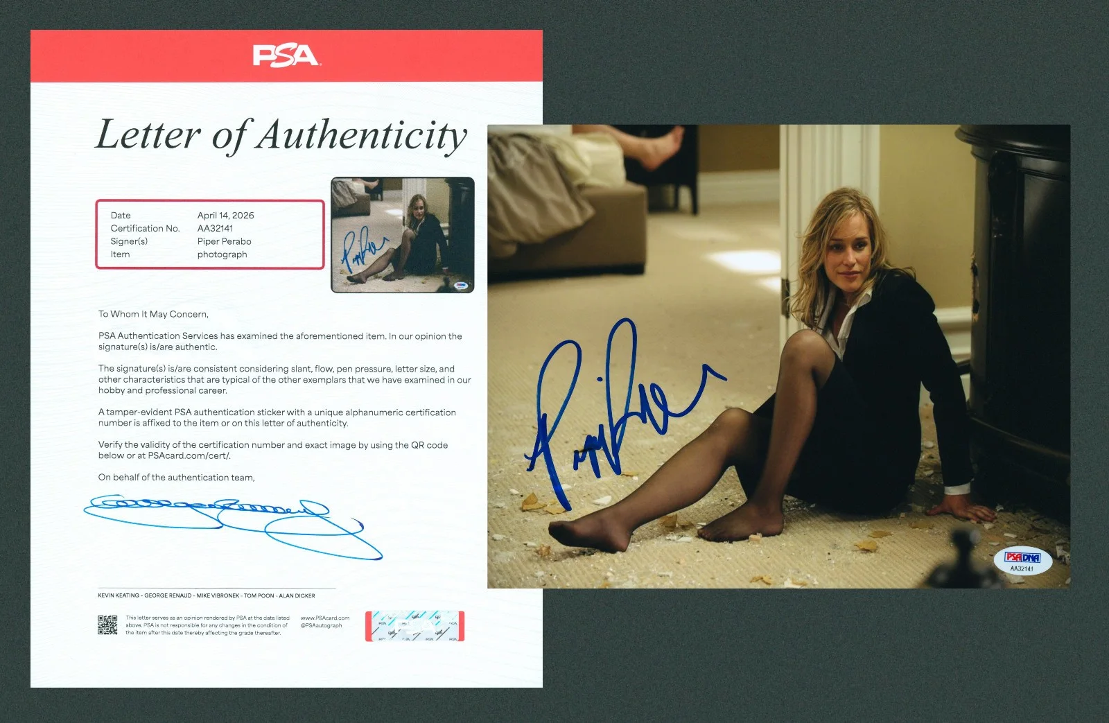 Piper Perabo — Piper Perabo Signed PSA/DNA LOA Autographed 8X10 Covert Affairs Photo Auto COA