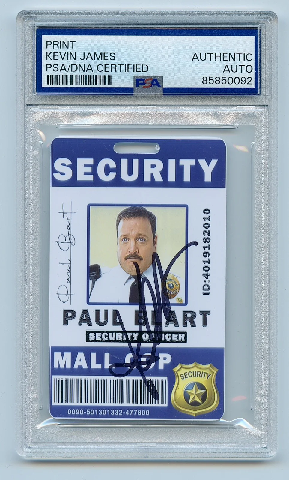 Kevin James — Kevin James Signed Autographed Paul Blart Mall Cop Name Badge Psa/Dna Slabbed