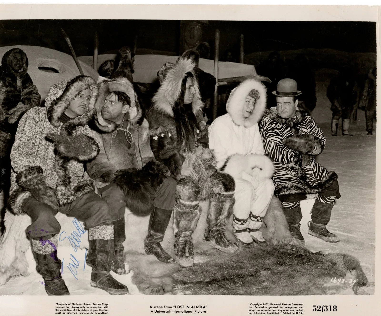 Tom Ewell — TOM EWELL Autograph Signed 1952 ABBOTT & COSTELLO LOST IN ALASKA Photo w/ COA