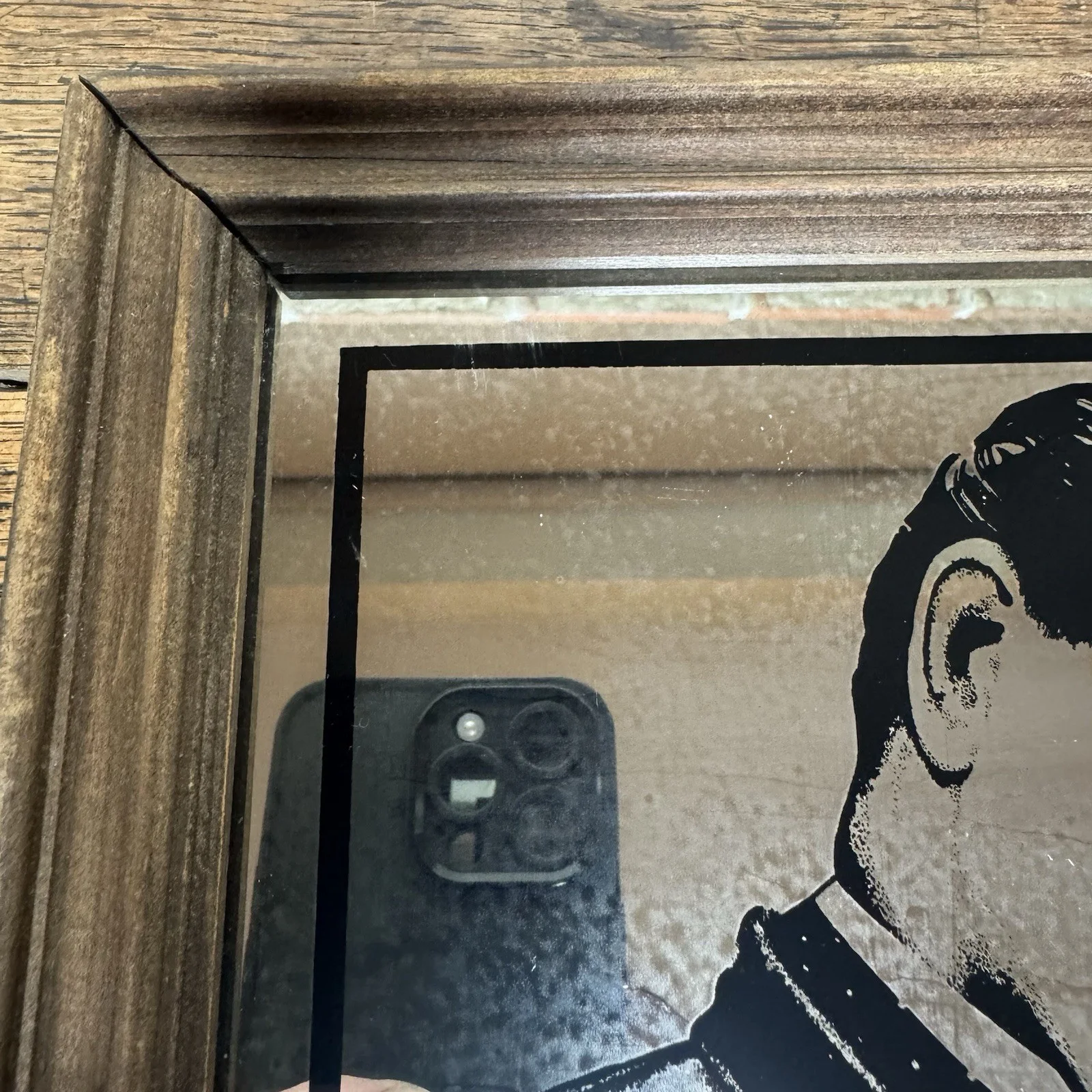Vintage Laurel & Hardy Framed Mirror/ Silhouette Portrait Comedy Duo Wall Art, image 4