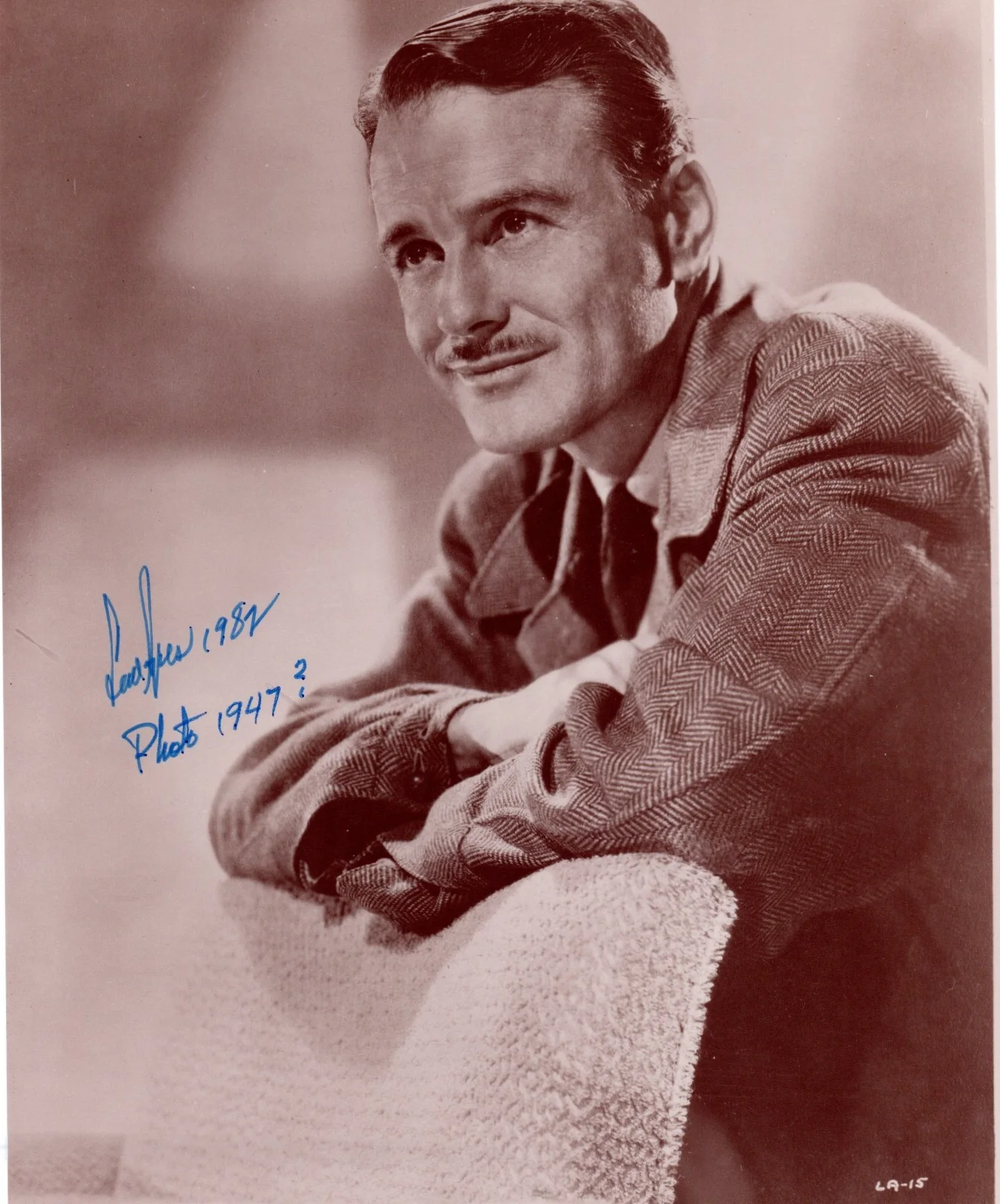 Lew Ayres — LEW AYRES Autograph 1982 Signed 8X10 B&W Sepia Tone 1947 Photo w/ COA