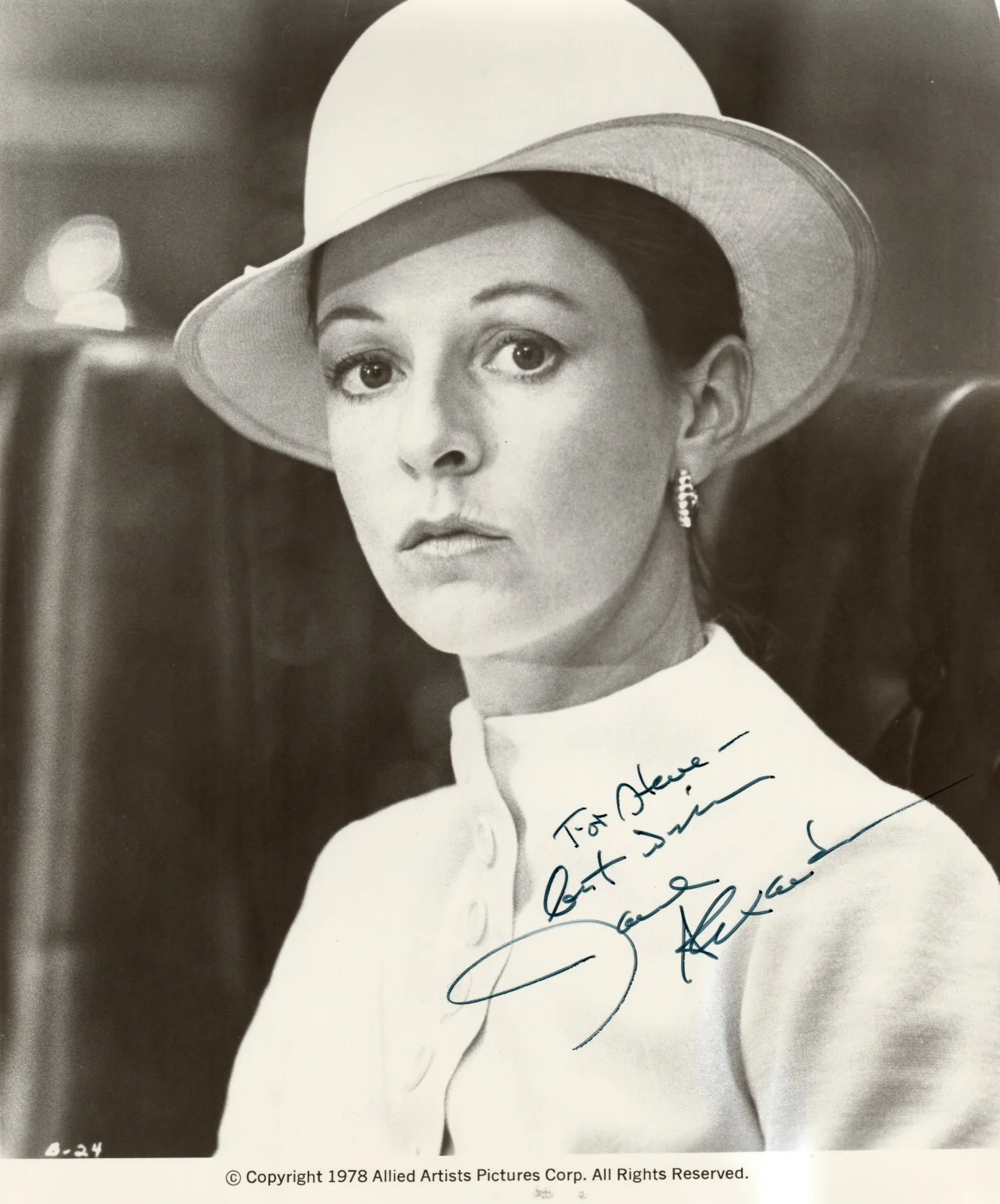 Jane Alexander — JANE ALEXANDER Autograph 1978 Inscribed Signed 8X10 B&W Photo w/ COA THE BETSY