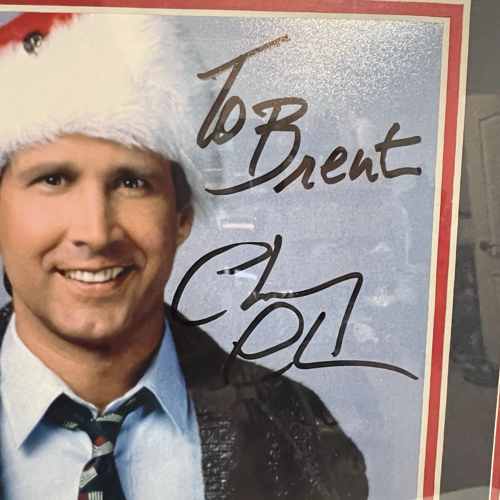 Chevy Chase — Chevy Chase Christmas Vacation Signed Photo BAS Beckett Autograph Framed 15 x 19, image 3
