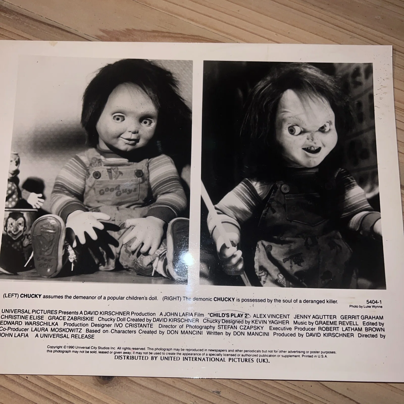 Child’s Play 2 rare original 1990 press photos/stills Alex Vincent. Chucky Doll, изображение 4