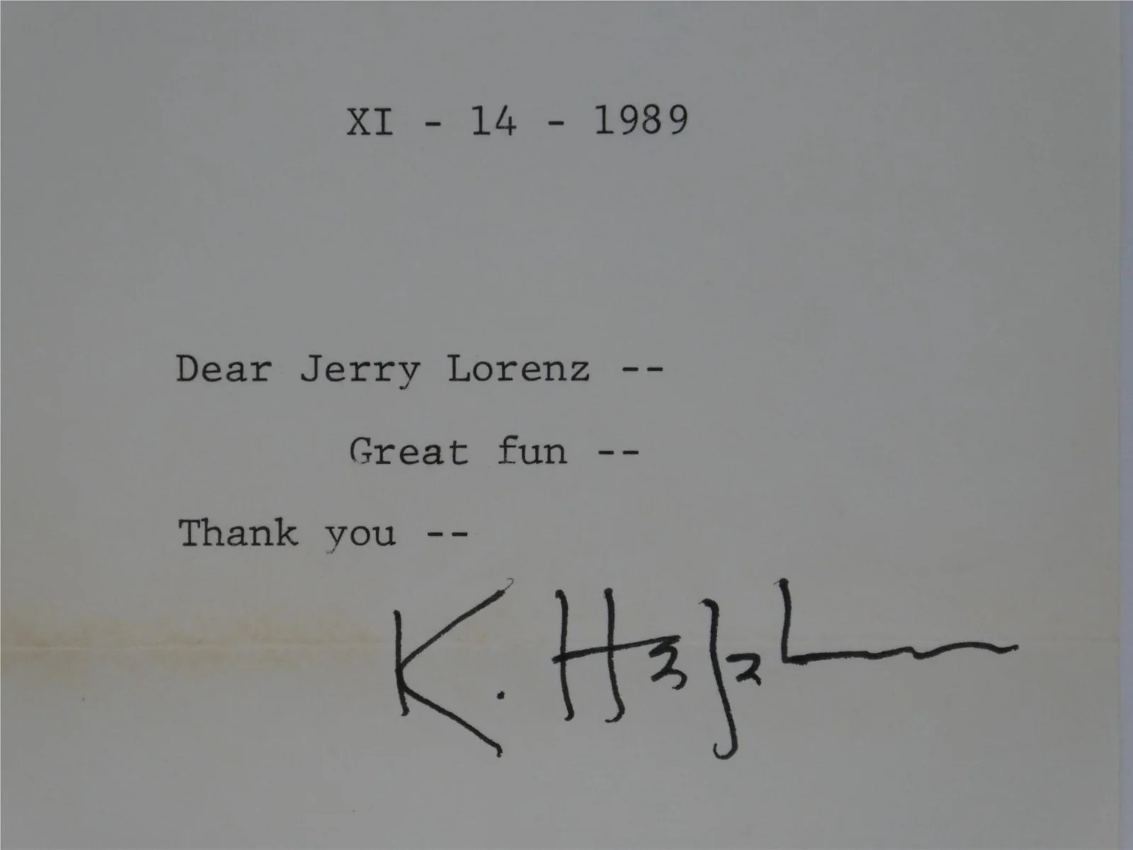 Katherine Hepburn — Katharine Hepburn Signed Typed Letter TLS Autographed 6x8 w/ Envelope, JSA COA, image 3