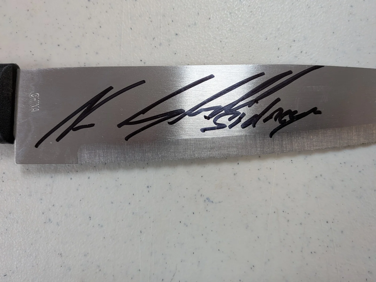 NEVE CAMPBELL Signed Steel Chef KNIFE Ghostface SCREAM Sidney Autograph JSA COA, image 2