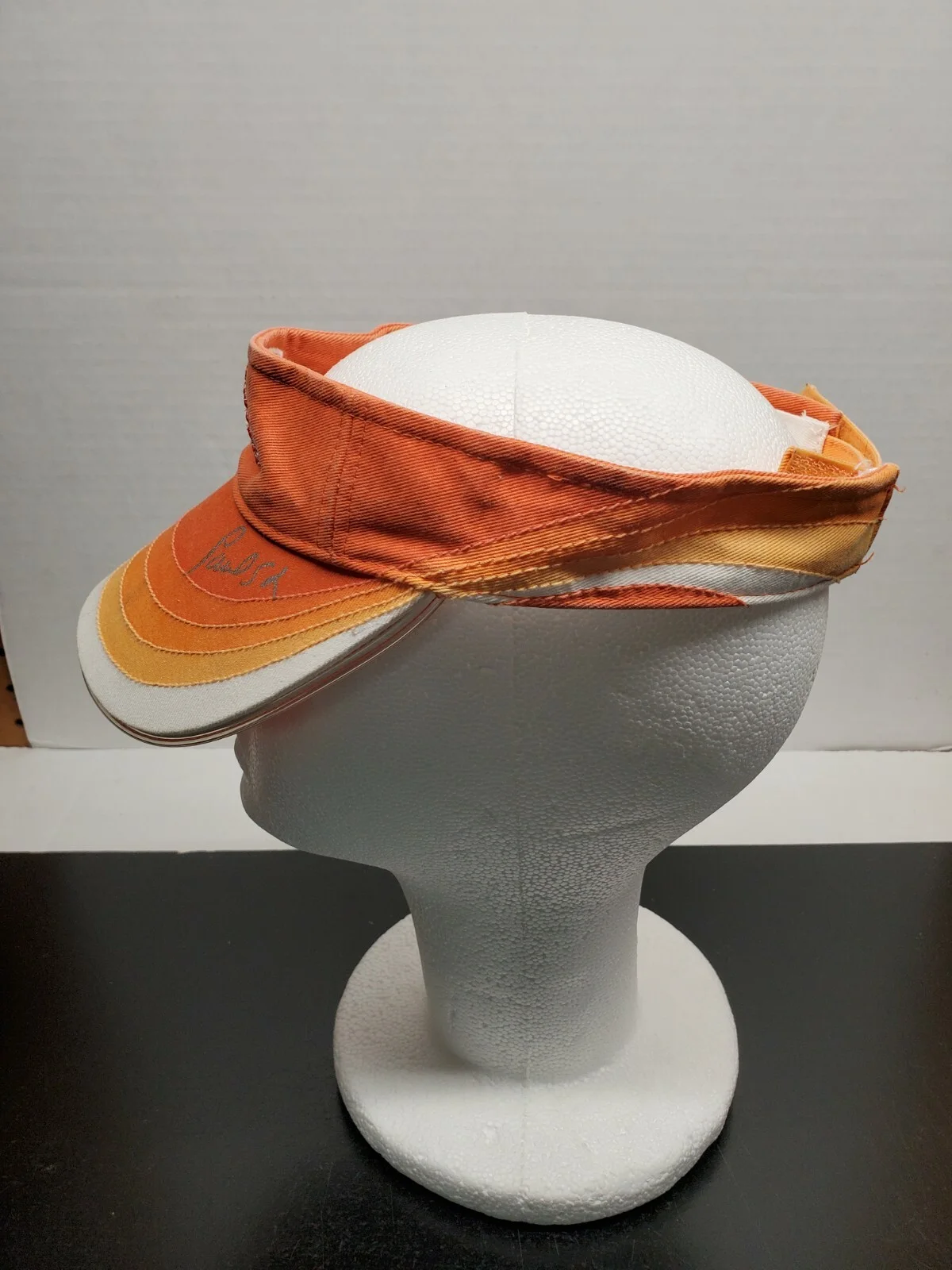 Paul Sr, Mikey — Orange County Choppers Paul Sr & Mikey hand signed autographed Orange Sun Visor, image 4