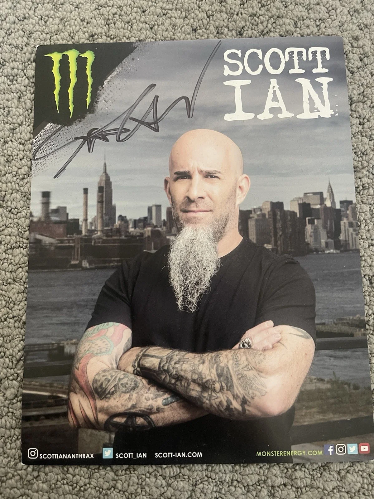 SIGNED Anthrax Scott Ian Print SIGNED Gig Used Guitar Strings And Set list, image 4