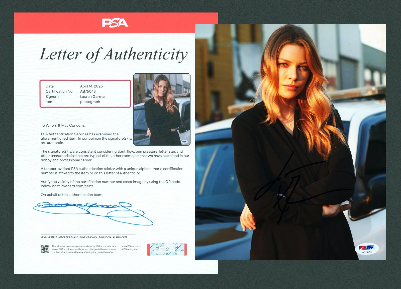 Lauren German — Lauren German Signed PSA/DNA LOA Autographed 8X10 Lucifer Photo Auto PSA COA