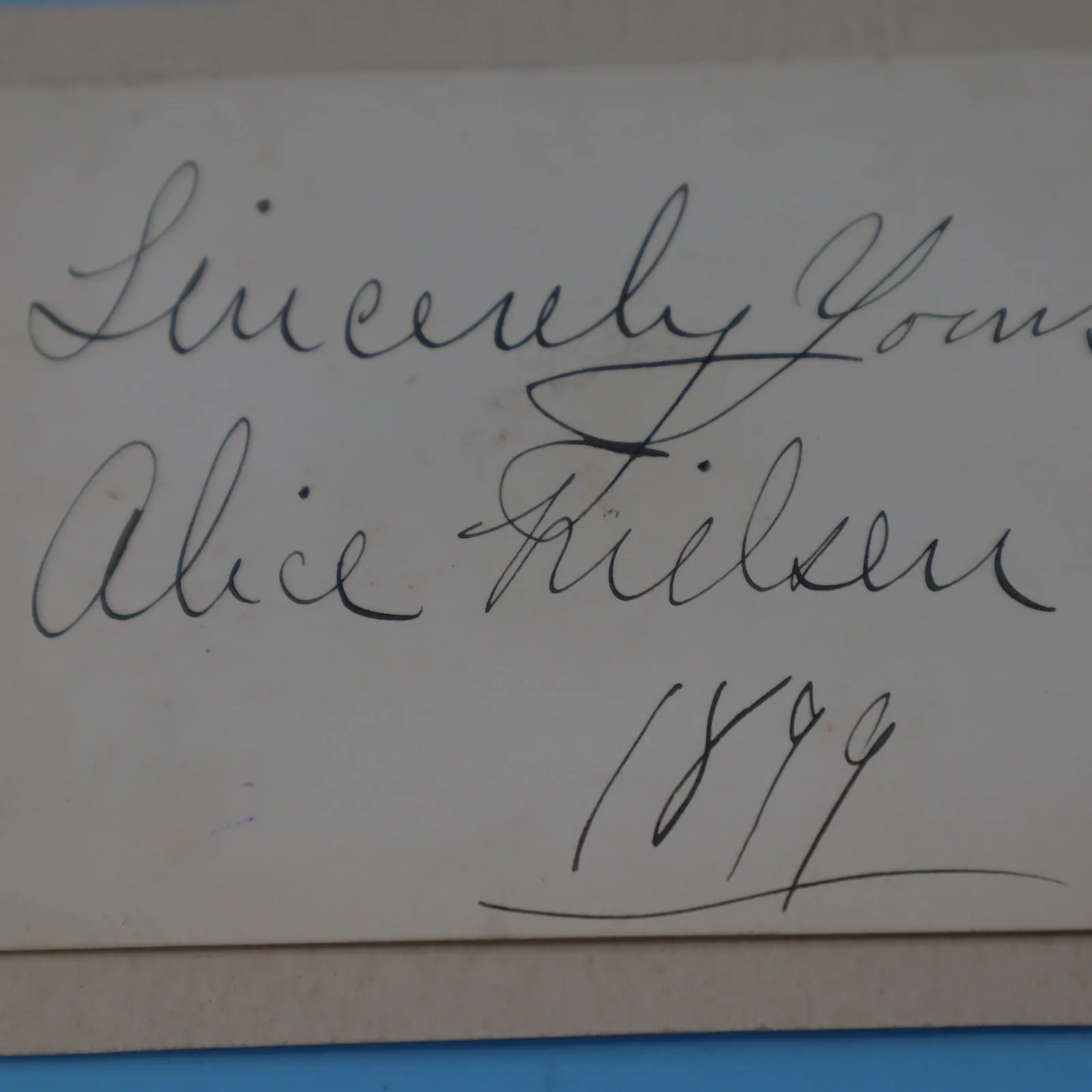 ALICE NIELSEN - AUTOGRAPH SENTIMENT SIGNED CUT 1899 American Actress & Singer, изображение 2