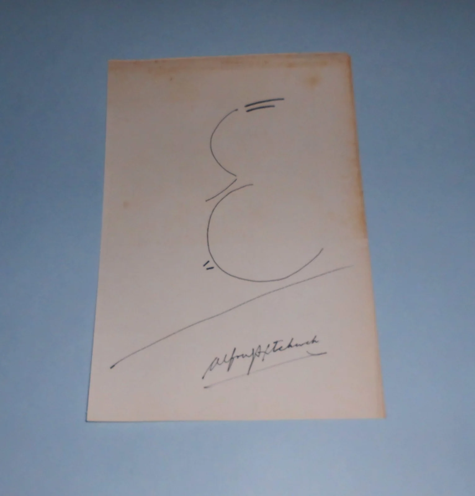 Alfred Hitchcock — Alfred Hitchcock Autographed & Signed Drawing of Artist’s face - RARE, изображение 2