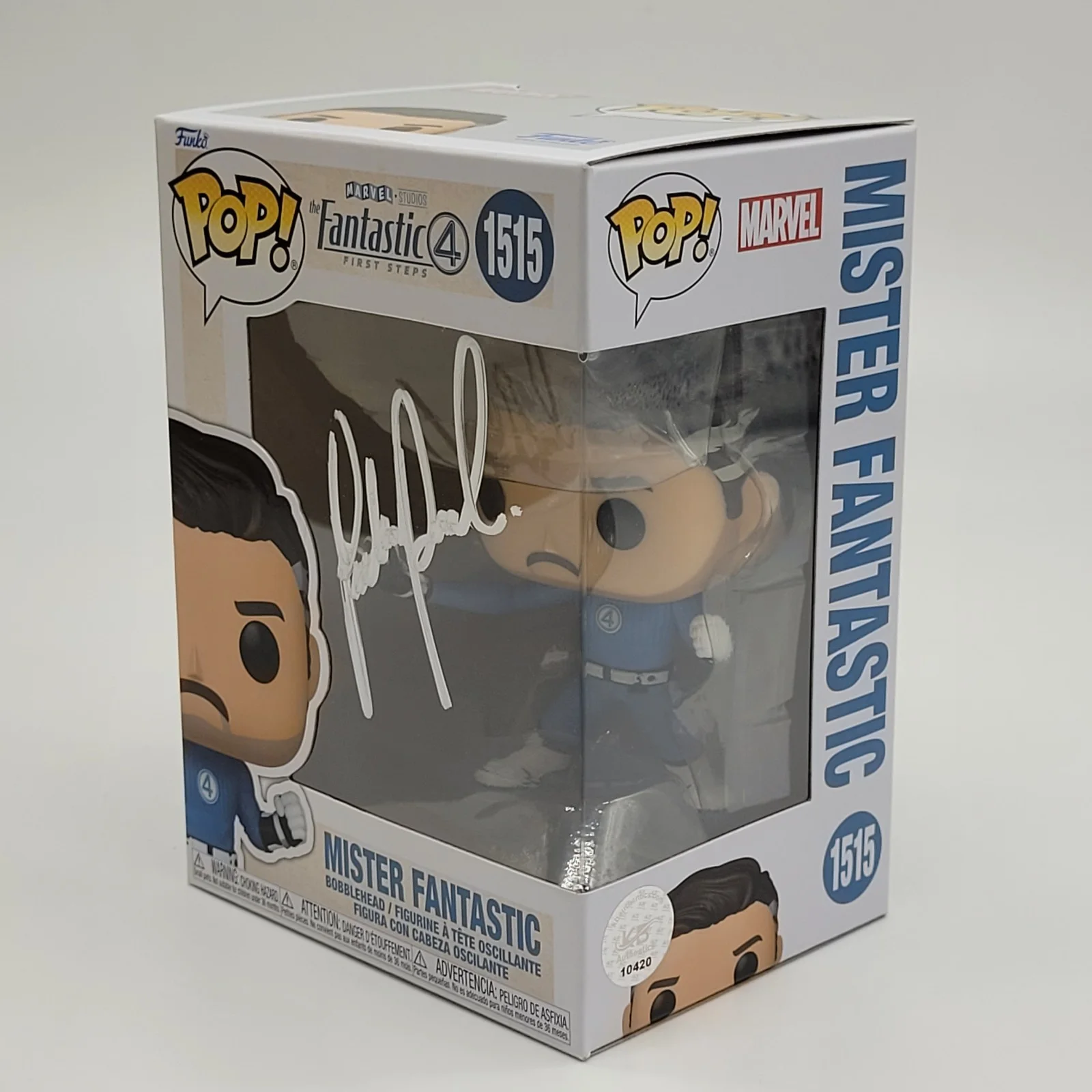 Pedro Pascal — Pedro Pascal Signed Mister Fantastic Funko #1515 W/ Pop Protector, image 4