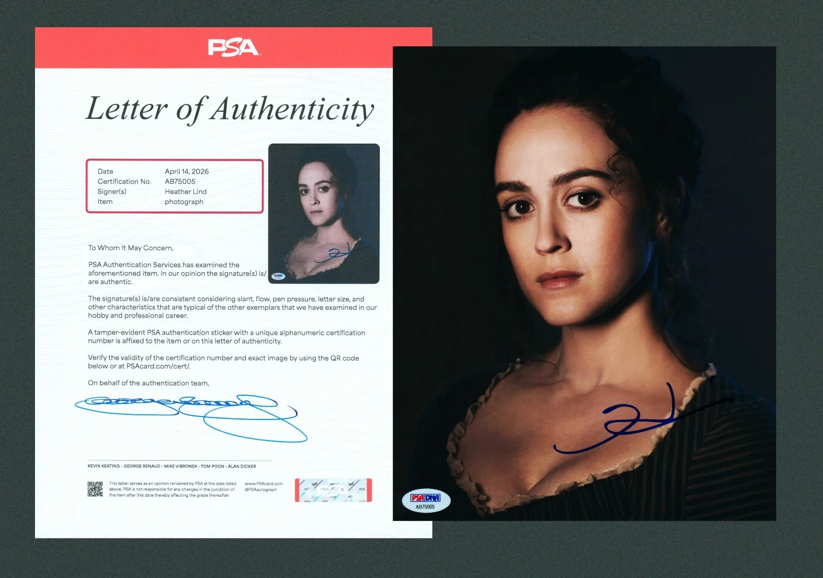 Heather Lind — Heather Lind Signed PSA/DNA COA Autographed 8X10 Turn WashingtonSpies Photo Auto