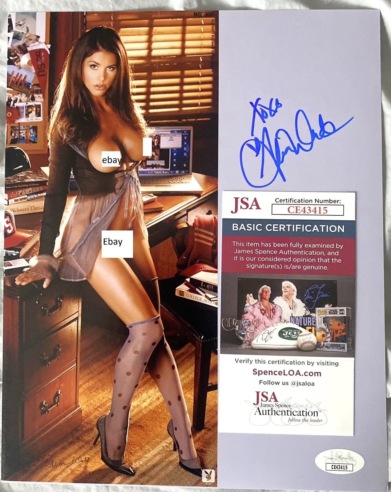 Alison Waite — Alison Waite Signed May 2006 Playboy Playmate 8X10 Photo JSA COA, изображение 3