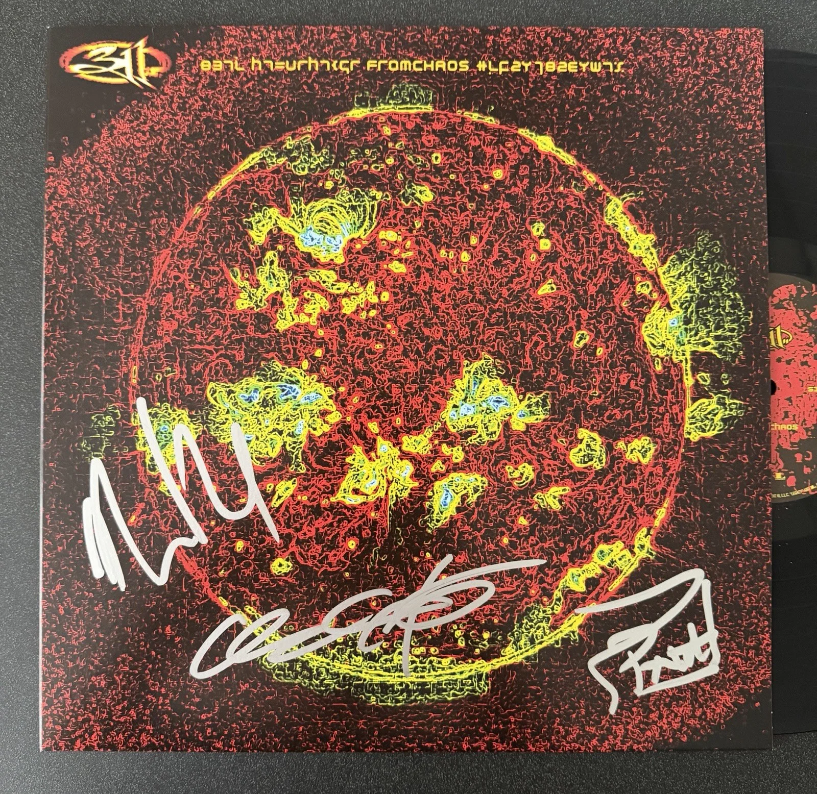 NICK HEXUM, P-NUT & CHAD SEXTON SIGNED 311 ‘FROM CHAOS’ VINYL RECORD LP JSA COA, изображение 2