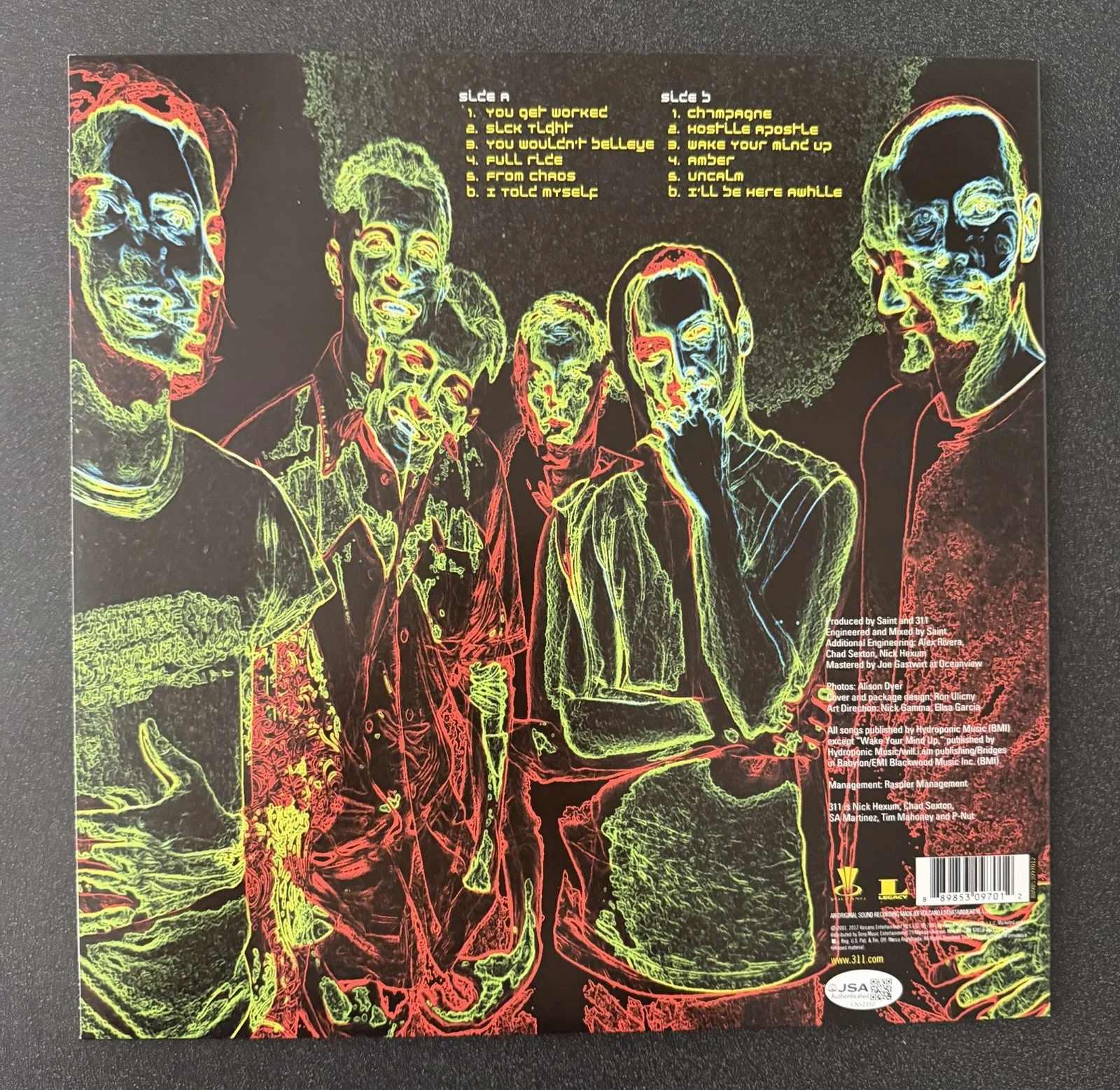 NICK HEXUM, P-NUT & CHAD SEXTON SIGNED 311 ‘FROM CHAOS’ VINYL RECORD LP JSA COA, изображение 4