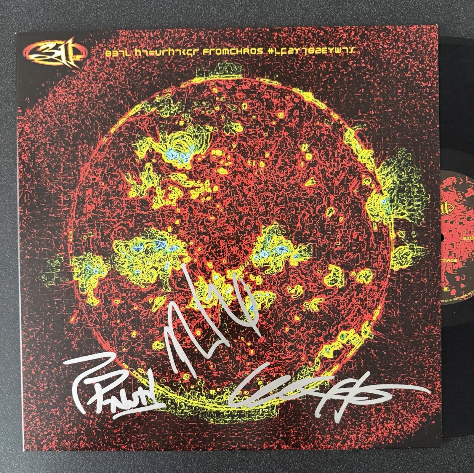 NICK HEXUM, P-NUT & CHAD SEXTON SIGNED 311 ‘FROM CHAOS’ VINYL RECORD LP JSA COA, изображение 2