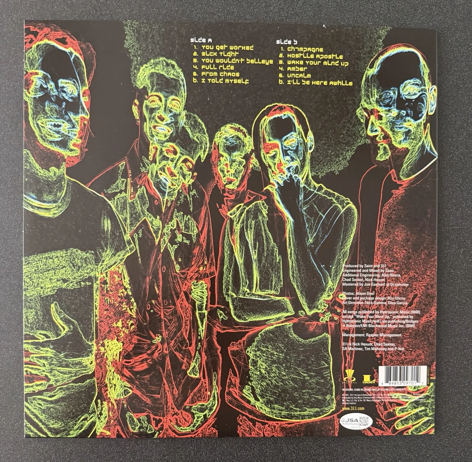 NICK HEXUM, P-NUT & CHAD SEXTON SIGNED 311 ‘FROM CHAOS’ VINYL RECORD LP JSA COA, изображение 4