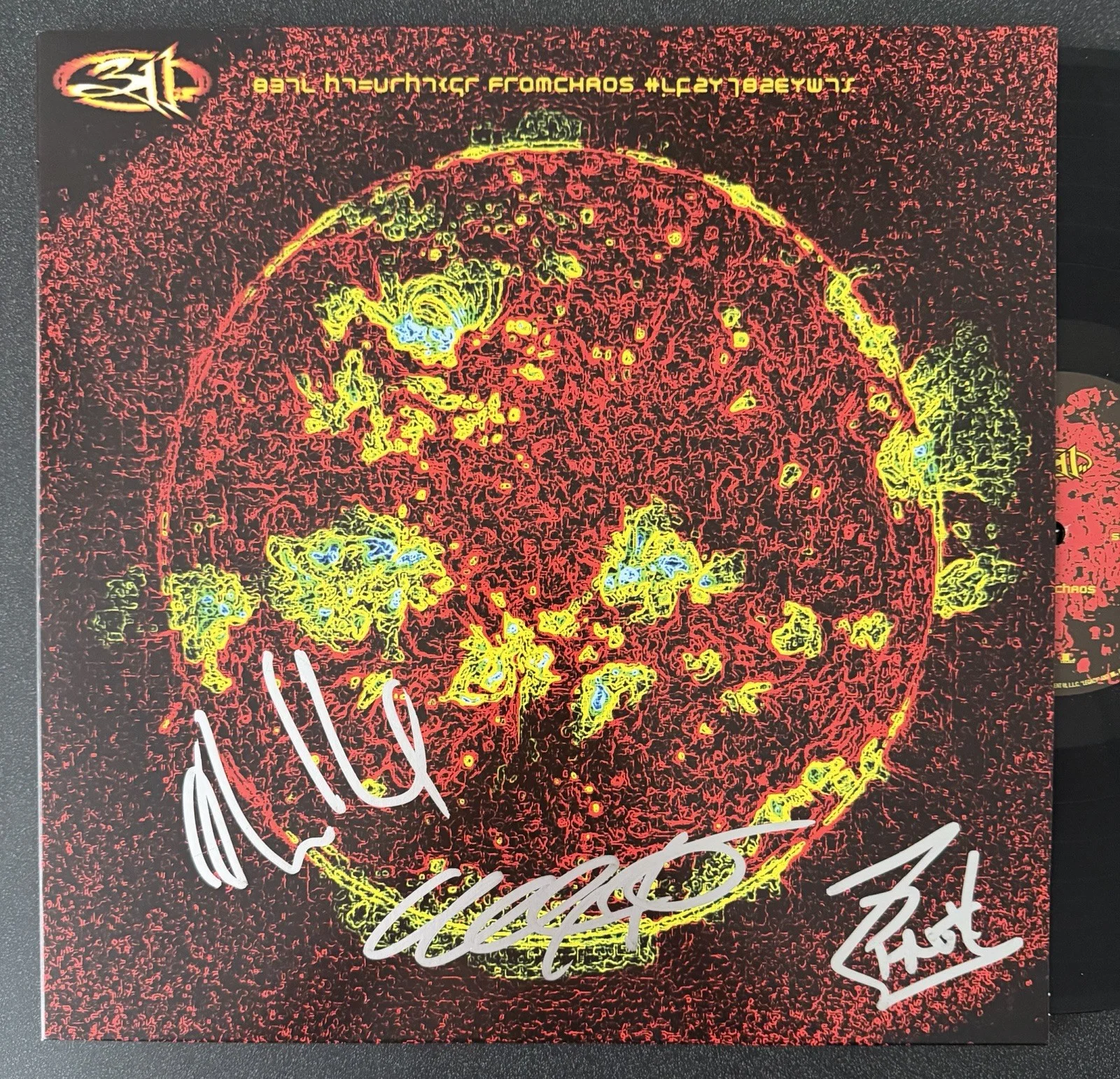 NICK HEXUM, P-NUT & CHAD SEXTON SIGNED 311 ‘FROM CHAOS’ VINYL RECORD LP JSA COA, image 2