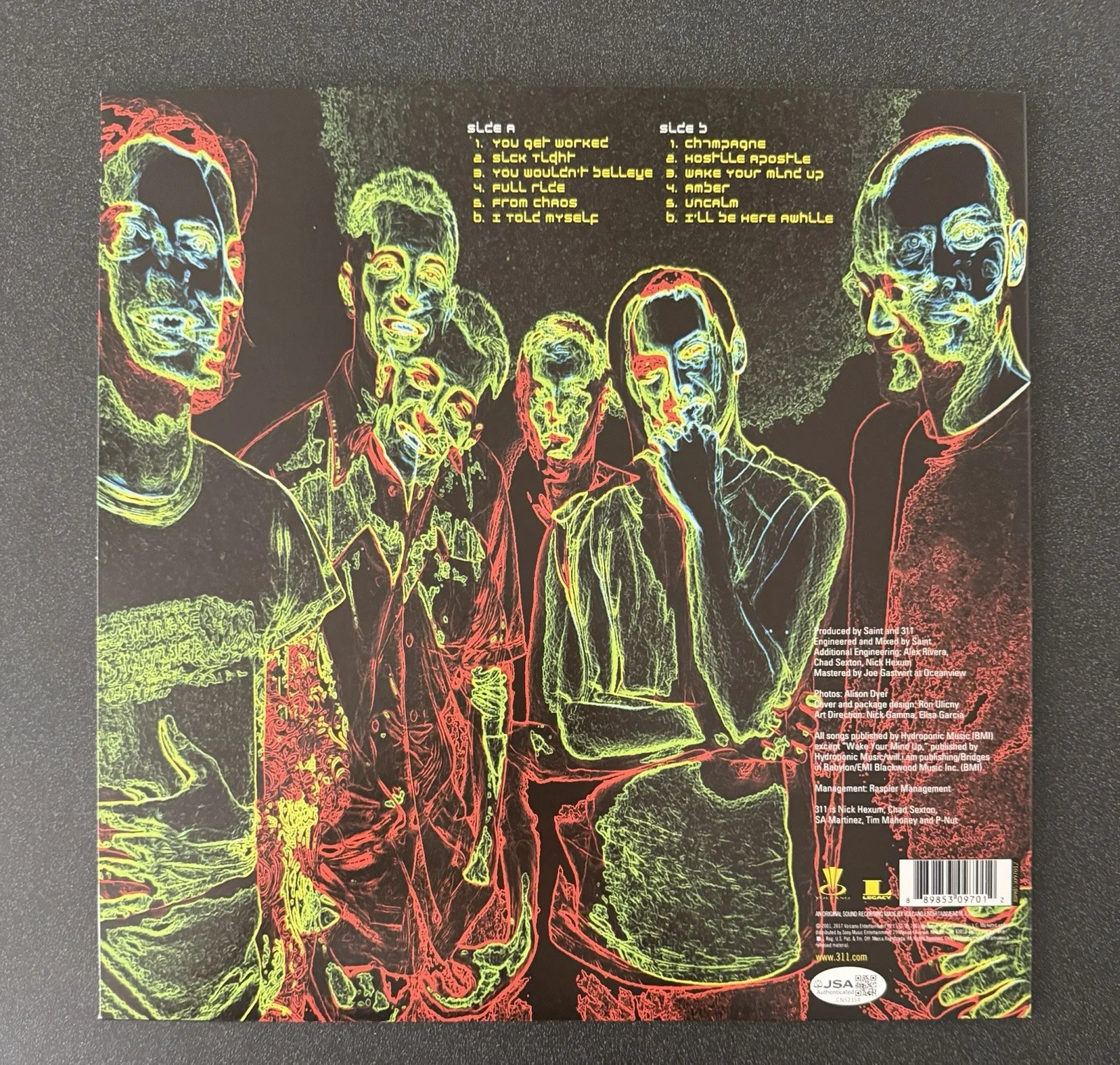 NICK HEXUM, P-NUT & CHAD SEXTON SIGNED 311 ‘FROM CHAOS’ VINYL RECORD LP JSA COA, image 4