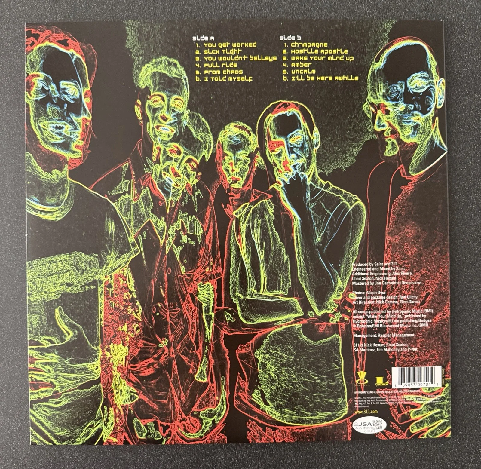 NICK HEXUM, P-NUT & CHAD SEXTON SIGNED 311 ‘FROM CHAOS’ VINYL RECORD LP JSA COA, изображение 4