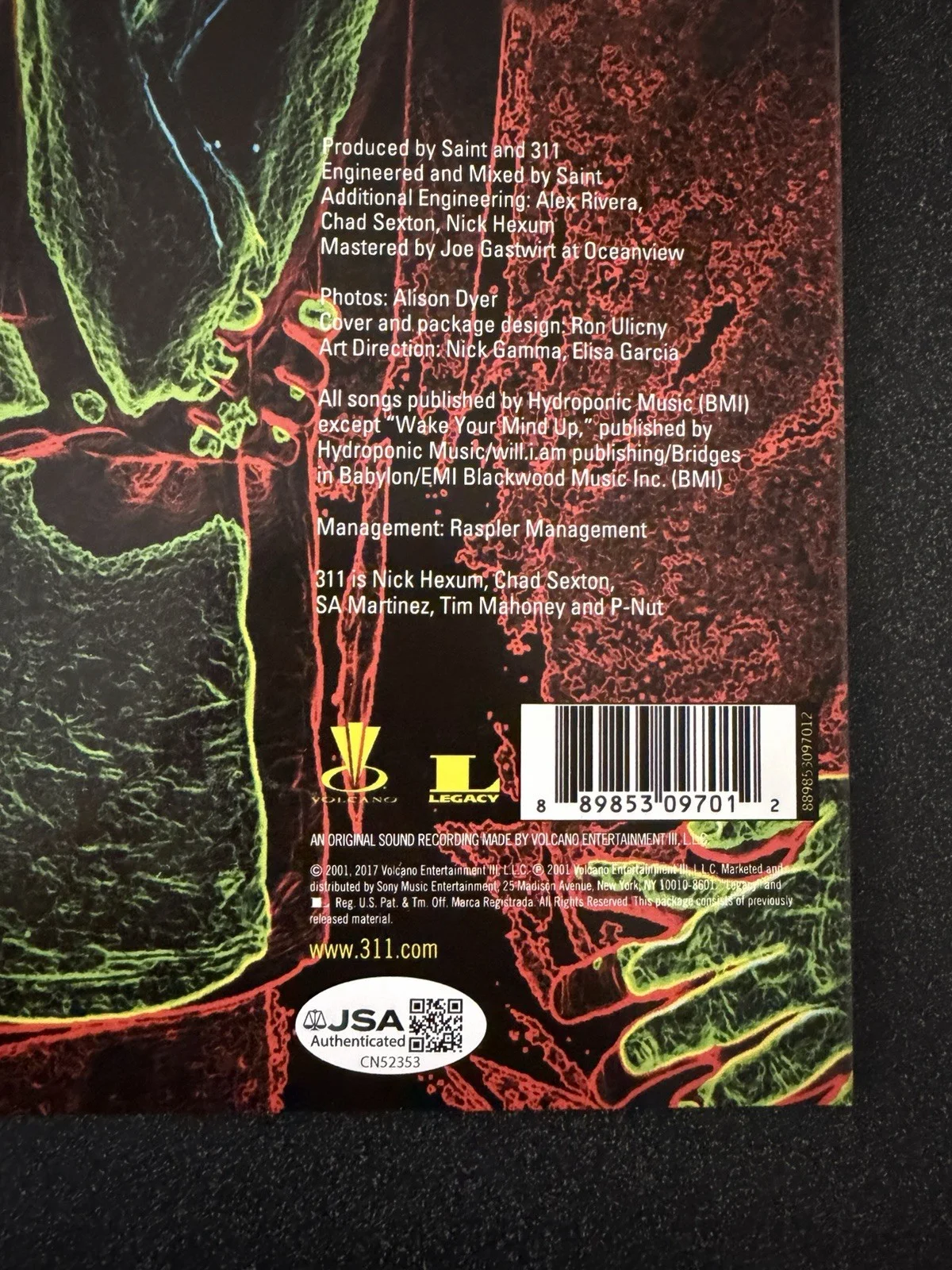 NICK HEXUM, P-NUT & CHAD SEXTON SIGNED 311 ‘FROM CHAOS’ VINYL RECORD LP JSA COA, изображение 5