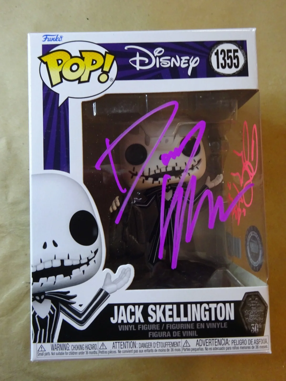 Danny Elfman, Chris Sarandon — Signed Danny Elfman & Chris Sarandon Jack Skellington NBC Funko Pop OCCM COA, изображение 2