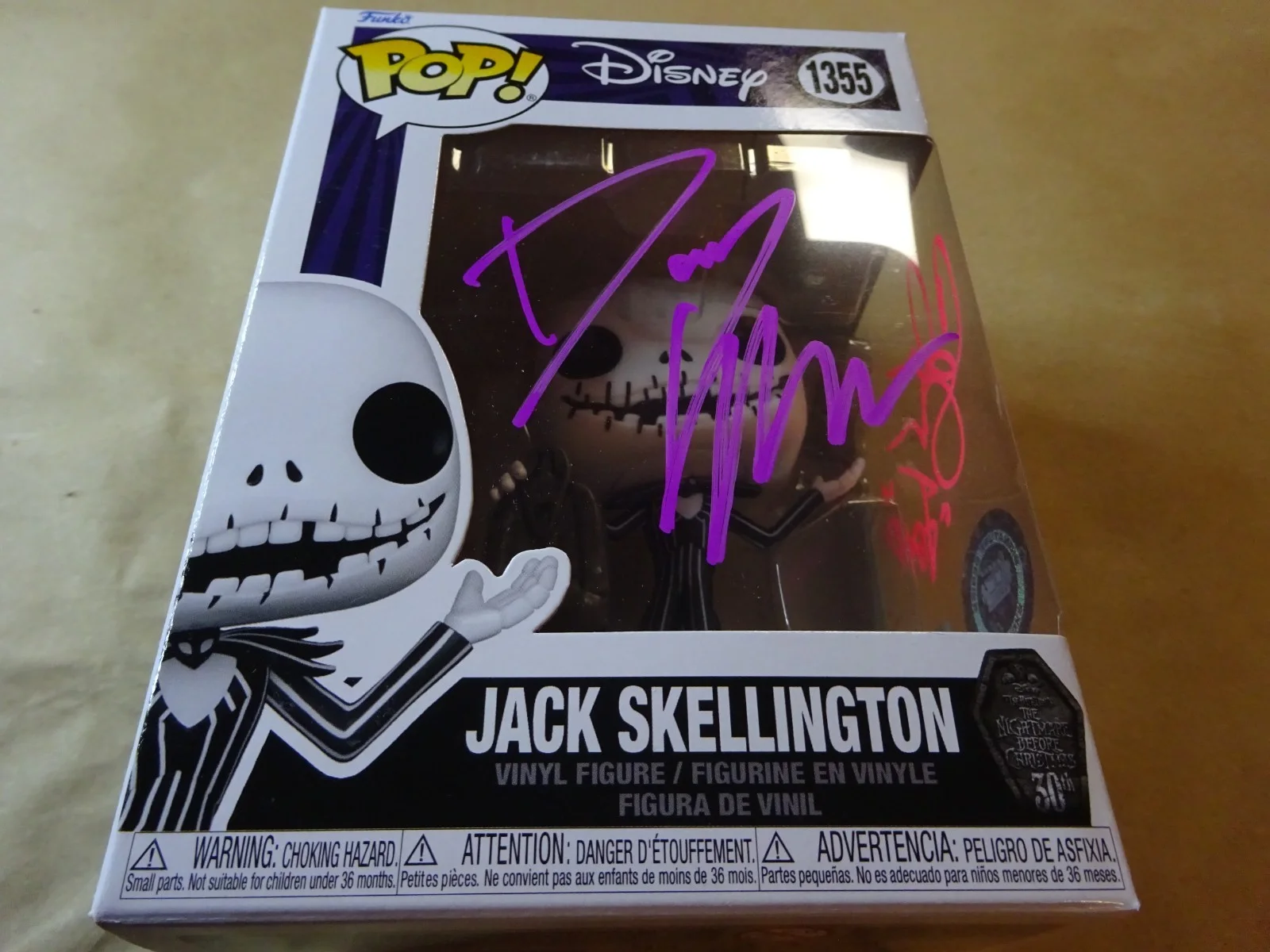 Danny Elfman, Chris Sarandon — Signed Danny Elfman & Chris Sarandon Jack Skellington NBC Funko Pop OCCM COA, изображение 3