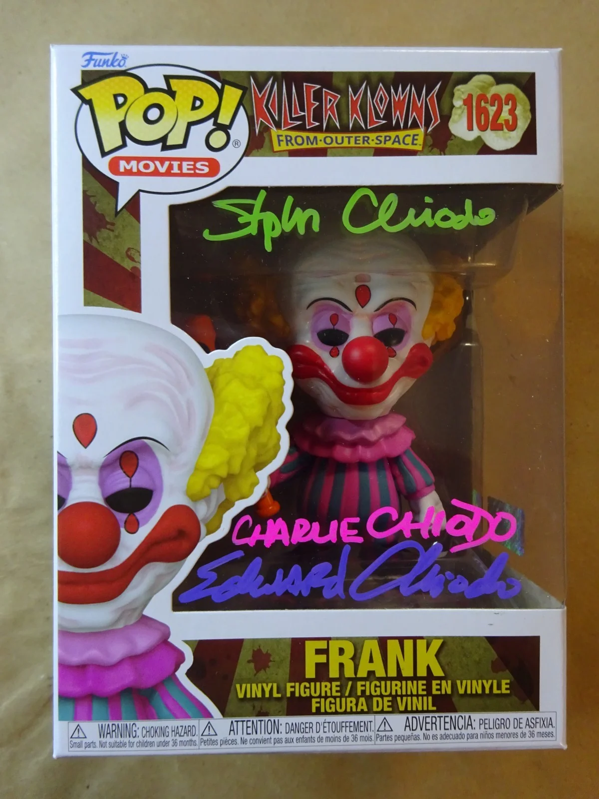 Charles Chiodo, Edward Chiodo, Stephen Chiodo — Signed Chiodo Brothers Autographed Frank Killer Klowns Funko Pop Zobie COA