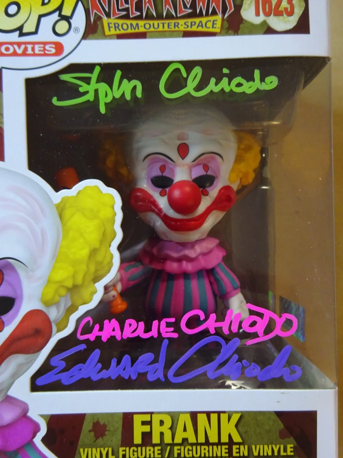 Charles Chiodo, Edward Chiodo, Stephen Chiodo — Signed Chiodo Brothers Autographed Frank Killer Klowns Funko Pop Zobie COA, image 3
