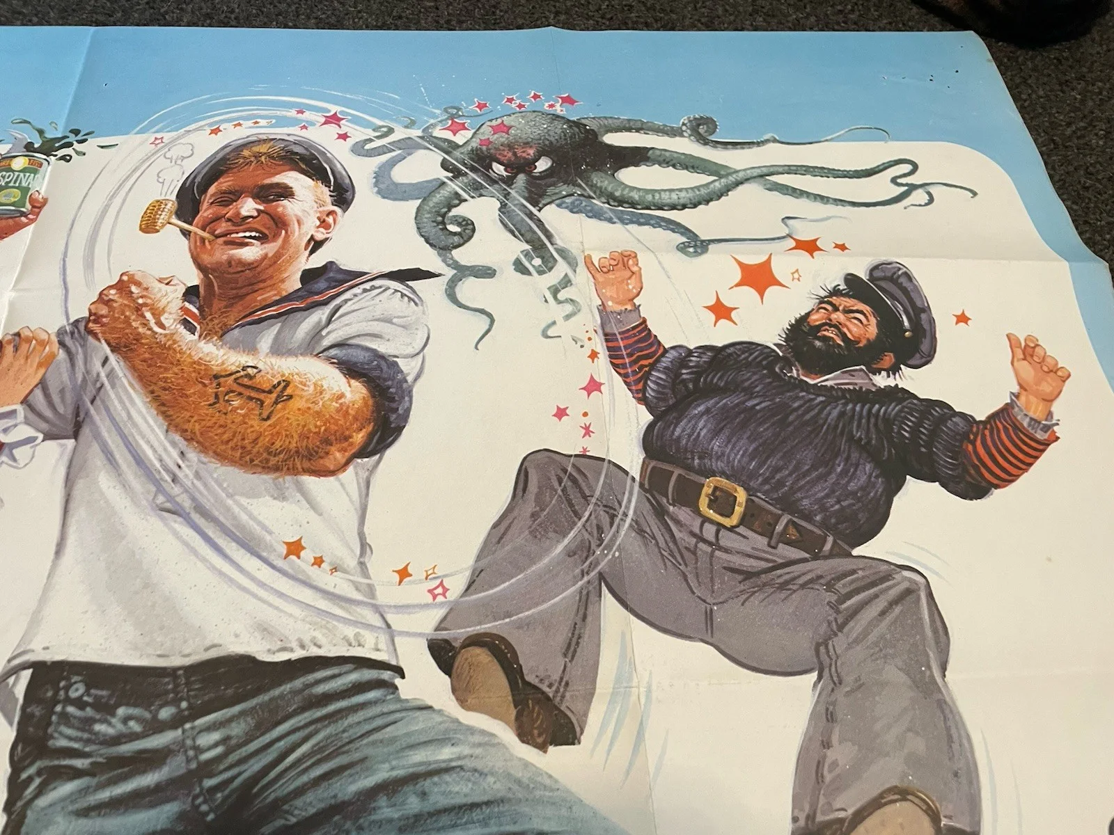POPEYE ORIGINAL UK QUAD POSTER FOLDED 1980 FAIR/GOOD CONDITION ROBIN WILLIAMS., изображение 3