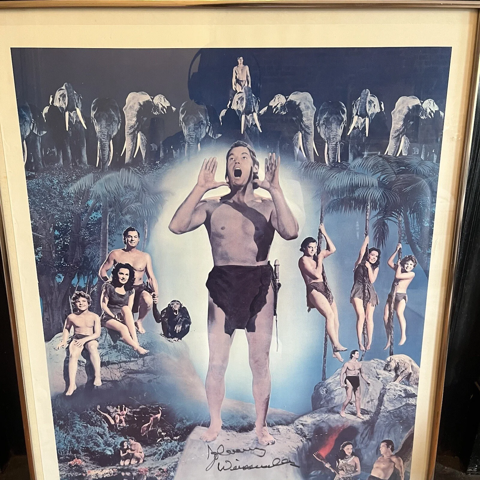 JOHNNY WEISSMULLER — Vintage Johnny Weissmuller Tarzan Autographed Lithograph Poster 517/1500, изображение 2