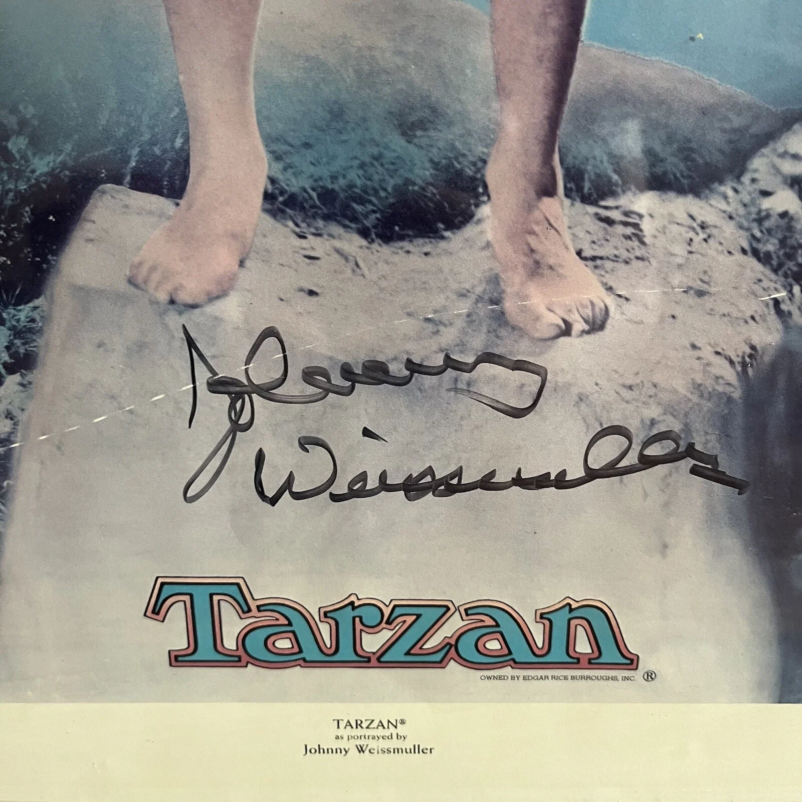 JOHNNY WEISSMULLER — Vintage Johnny Weissmuller Tarzan Autographed Lithograph Poster 517/1500, изображение 4