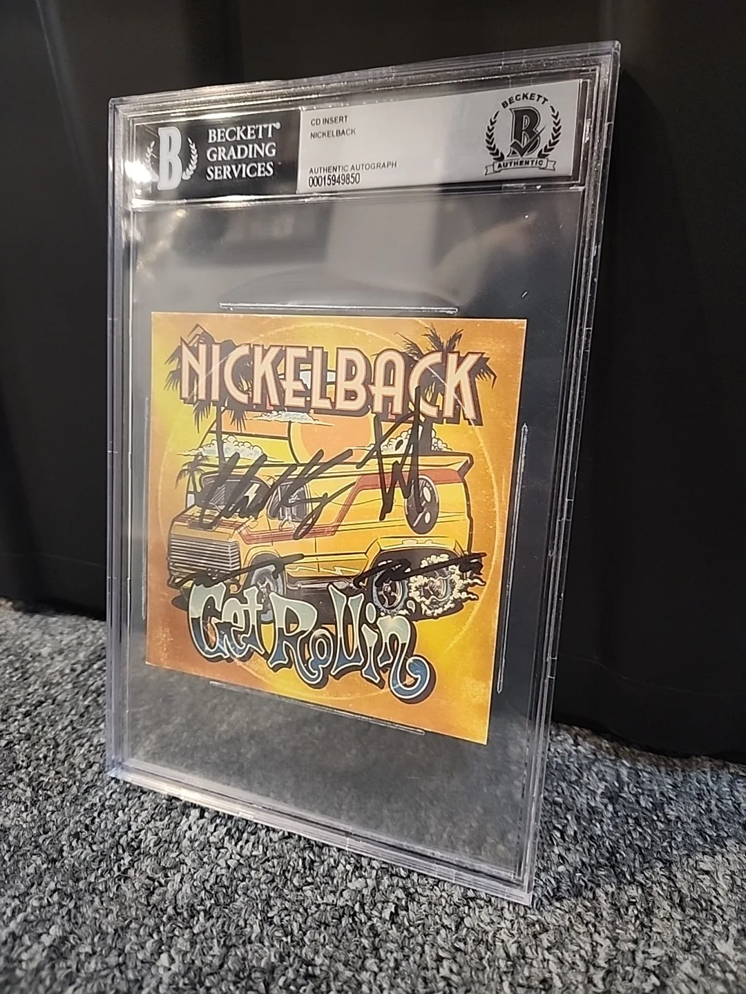 Nickelback Autographed Signed CD Artwork Get Rollin' BGS Beckett Authentic Slab, image 2