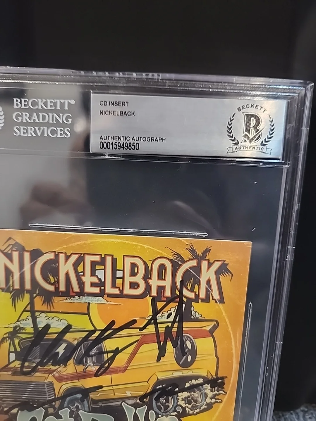 Nickelback Autographed Signed CD Artwork Get Rollin' BGS Beckett Authentic Slab, image 4