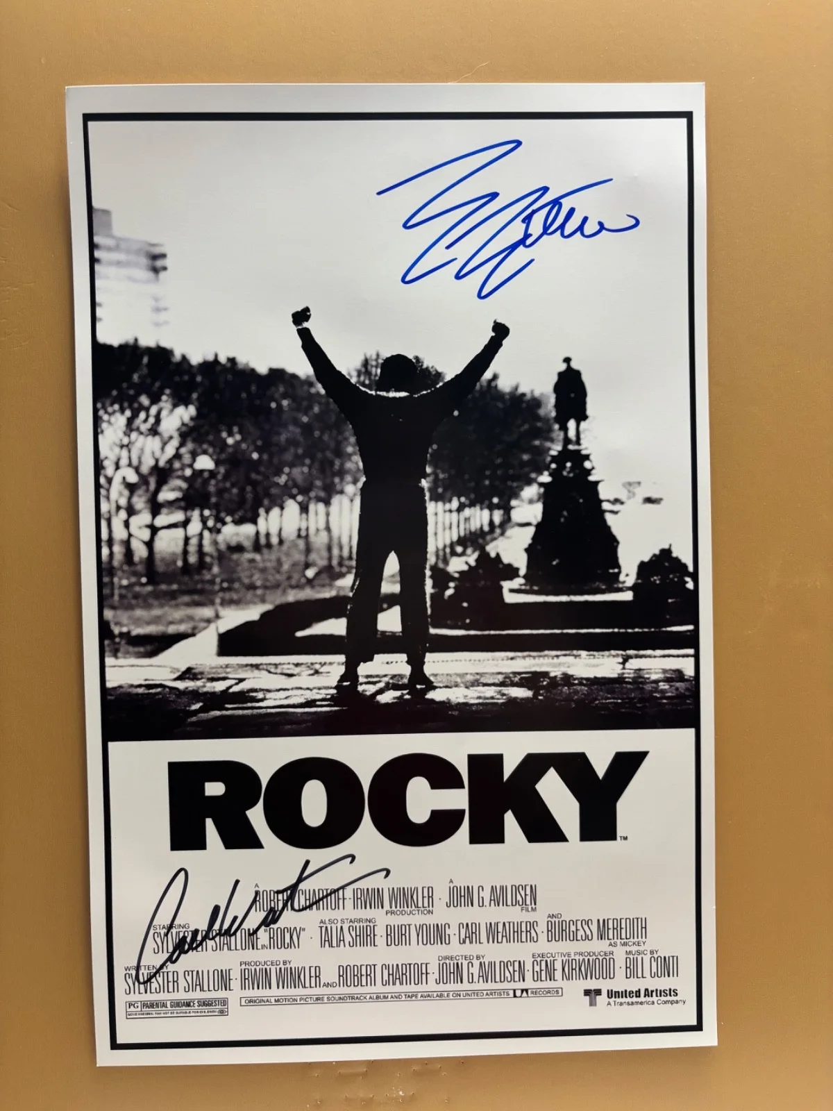 Sylvester Stallone and Carl Weathers — SIGNED ROCKY 11x17 Movie Poster COA by 2 of the actors - Shipped FREE