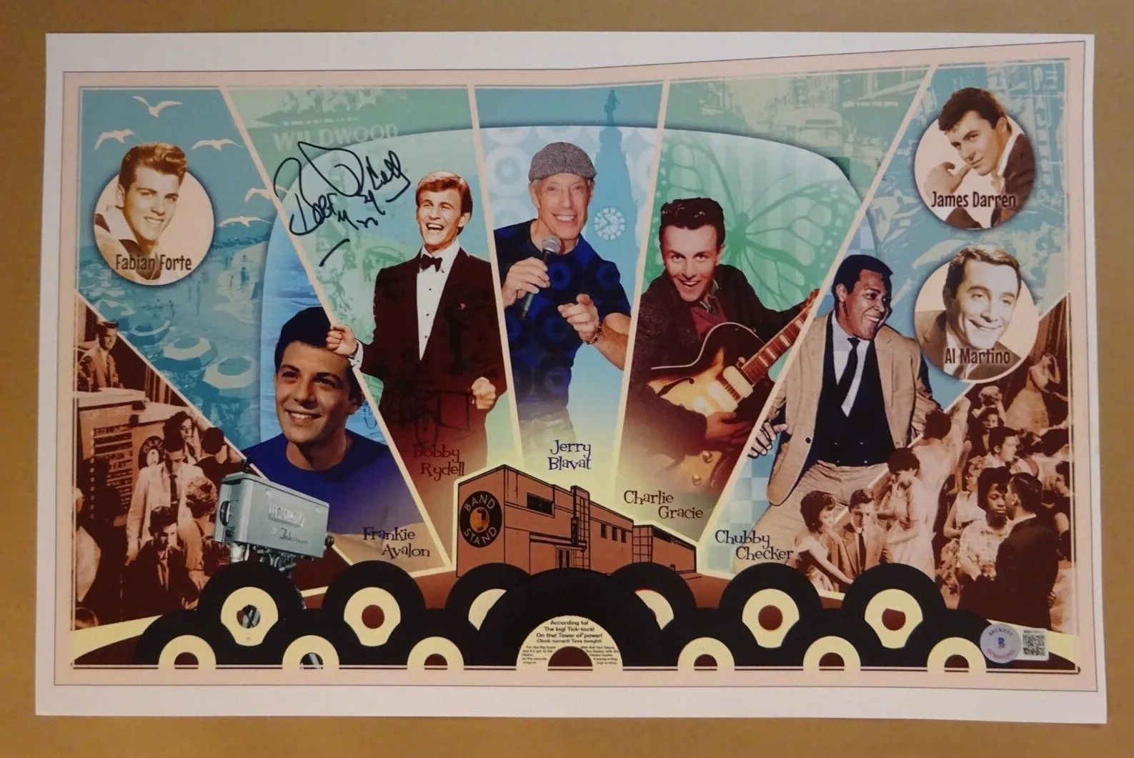Signed BOBBY RYDELL Autographed CLASSIC BAND STAND 11"x17" Photo BECKETT BAS COA, image 2