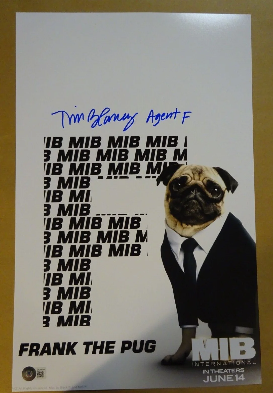 Tim Blaney — Signed TIM BLANEY Autographed MEN IN BLACK 11"x17" Photo Beckett BAS COA