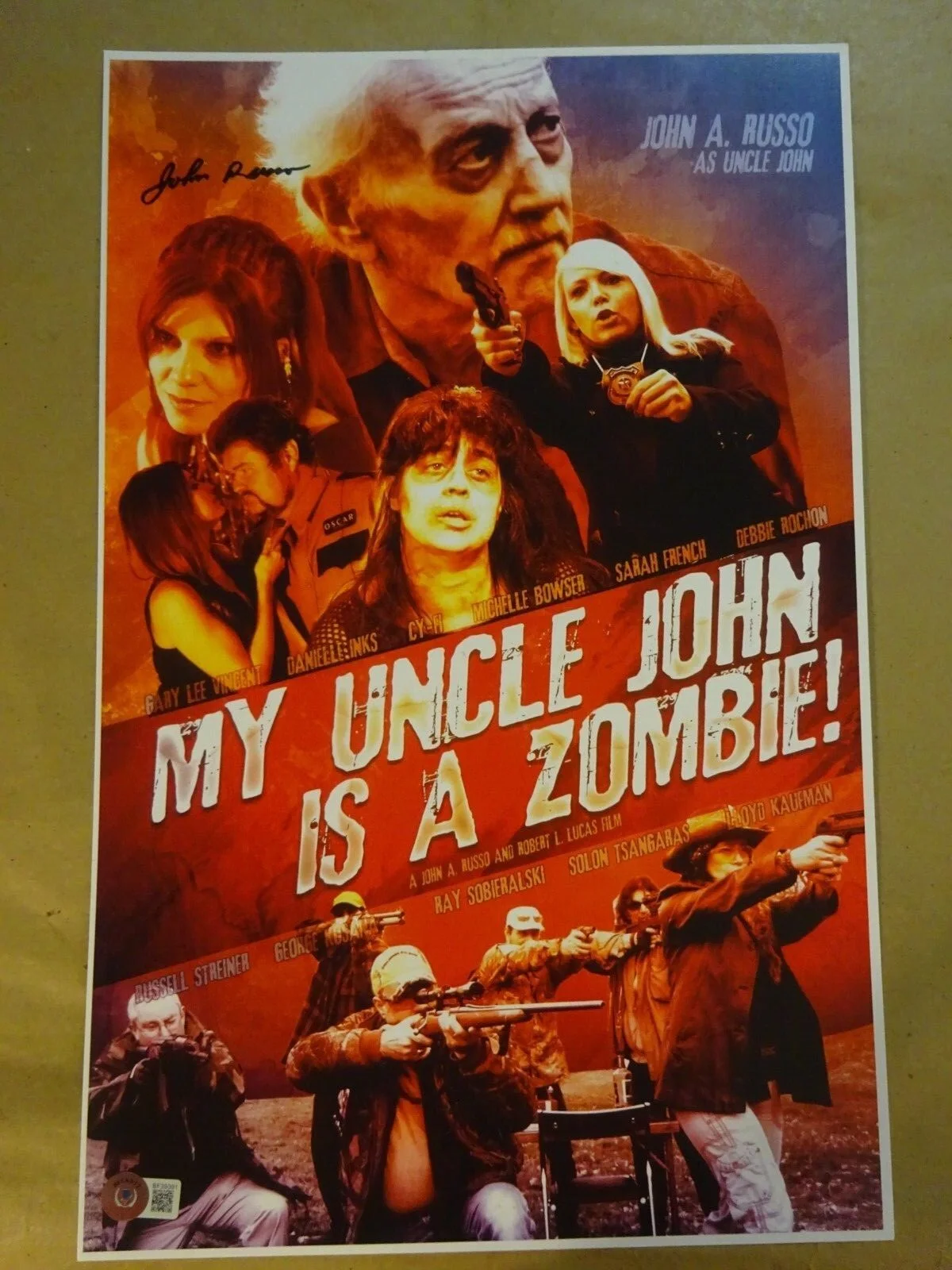John Russo — Signed JOHN RUSSO Autographed My Uncle John Is A Zombie! 11"x17" Photo BAS COA
