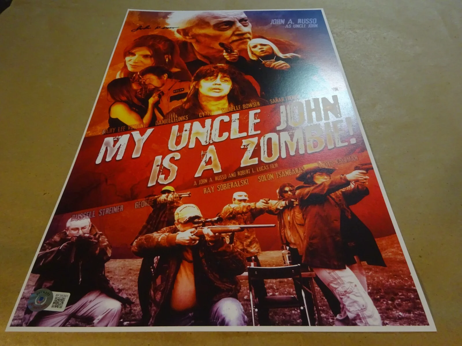 John Russo — Signed JOHN RUSSO Autographed My Uncle John Is A Zombie! 11"x17" Photo BAS COA, изображение 2