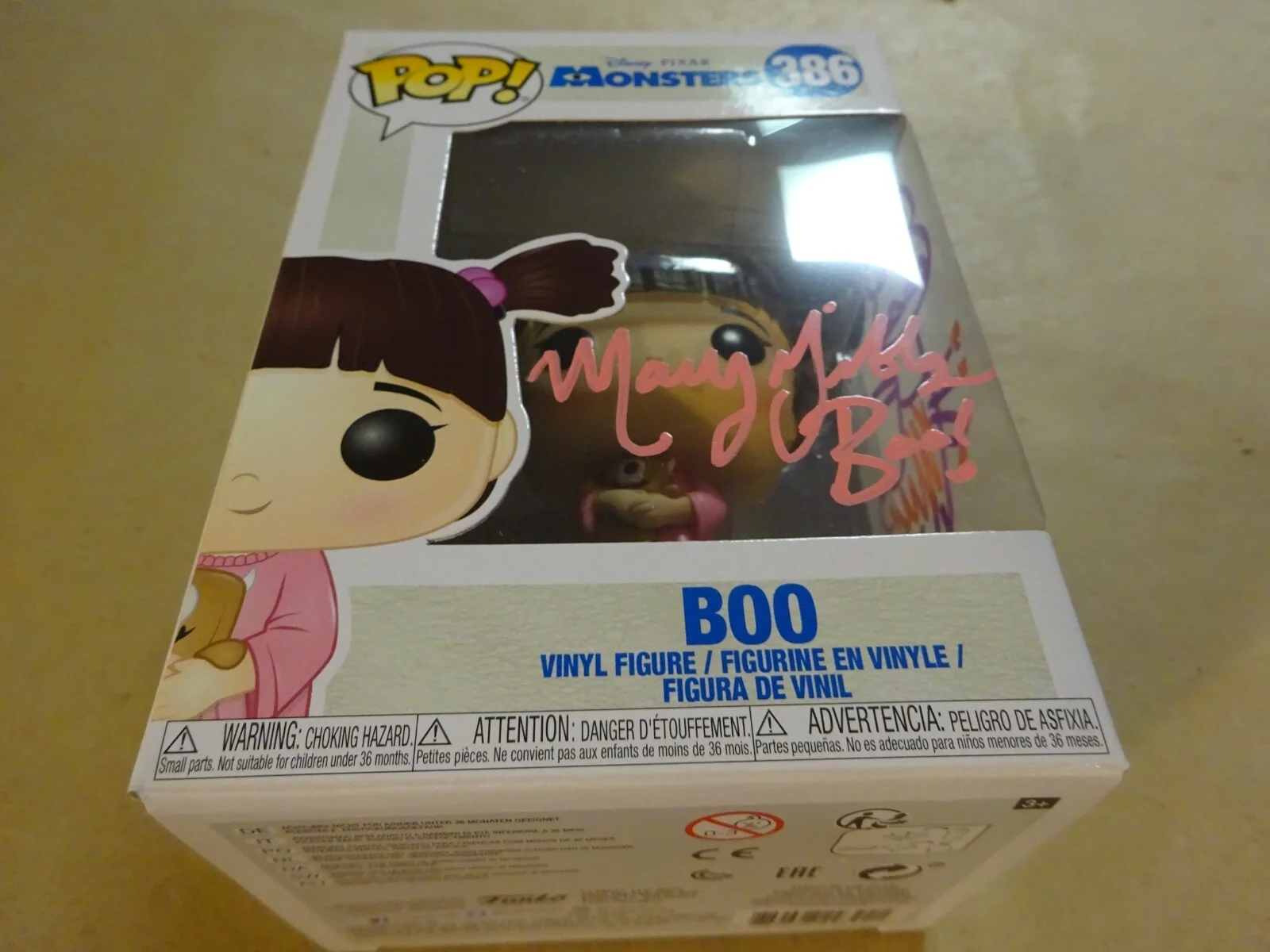 Mary Gibbs — Autographed MARY GIBBS Signed & SKETCH Boo Monsters Inc #386 FUNKO POP BAS COA, image 2