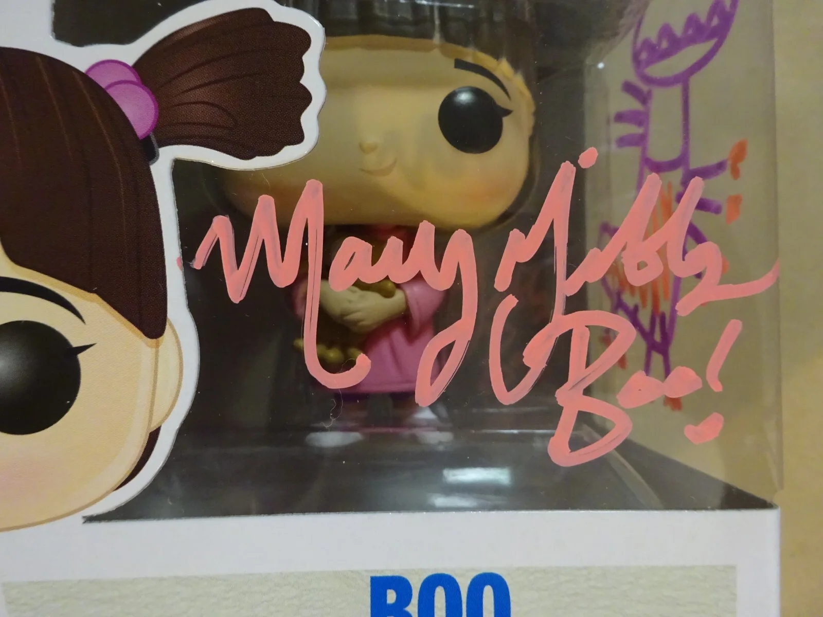 Mary Gibbs — Autographed MARY GIBBS Signed & SKETCH Boo Monsters Inc #386 FUNKO POP BAS COA, image 3