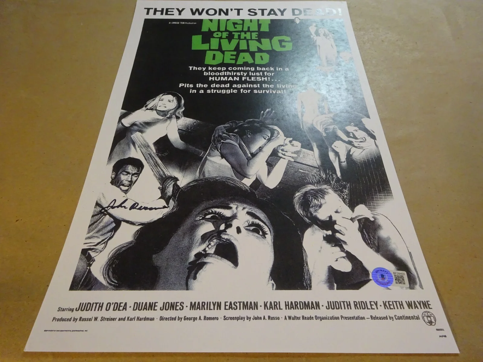 John Russo — Signed JOHN RUSSO Autographed Night Of The Living Dead 11"x17" Photo BAS COA, изображение 2