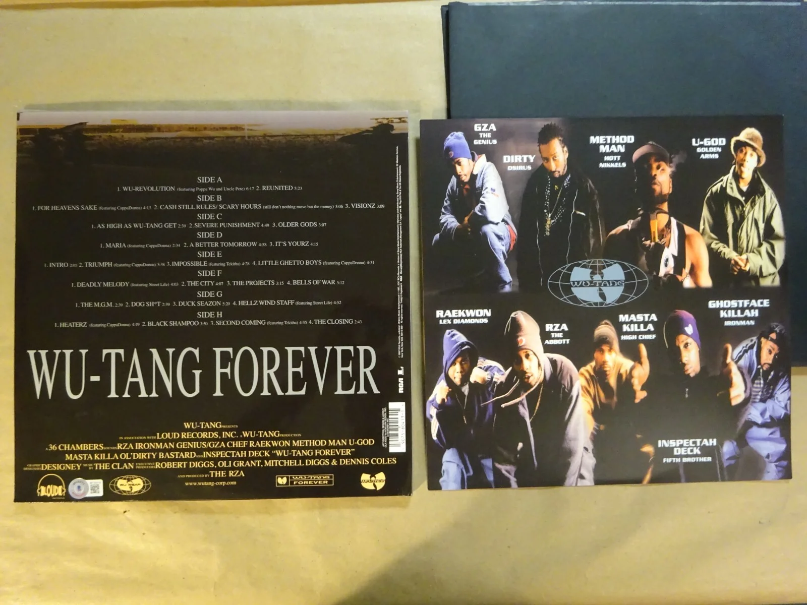 Autographed GZA Signed Wu-Tang Forever Wu-Tang Clan Vinyl Album Beckett BAS COA, изображение 5