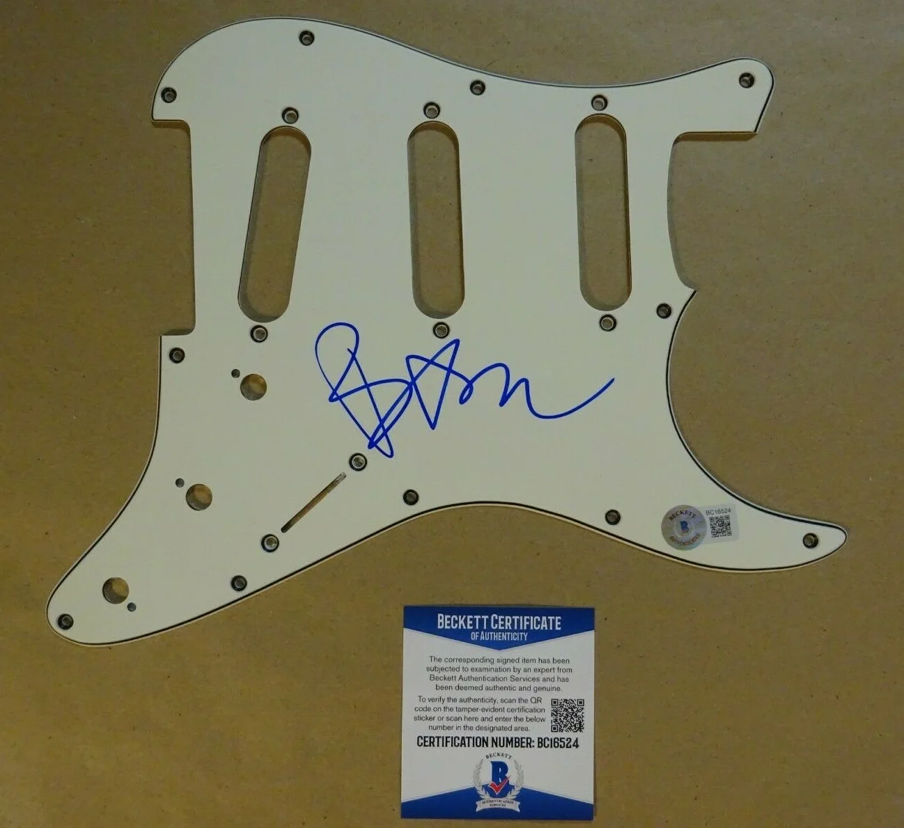 Bam Margera — Signed BAM MARGERA Autographed Guitar Pick Guard Beckett BAS COA
