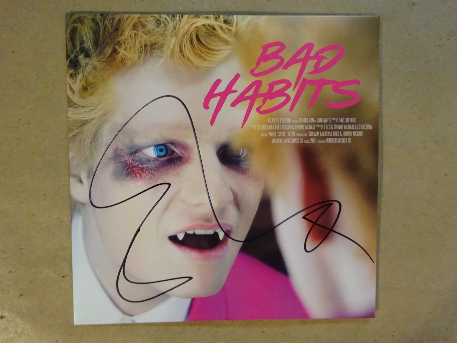 Autographed ED SHEERAN Signed BAD HABITS SINGLE CD BECKETT BAS COA, image 2