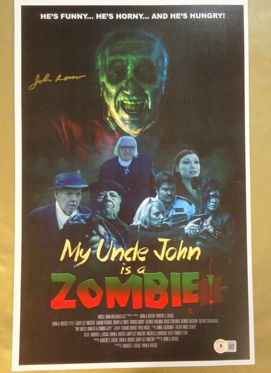 John Russo — Signed JOHN RUSSO Autographed My Uncle John Is A Zombie! 11"x17" Photo BAS COA