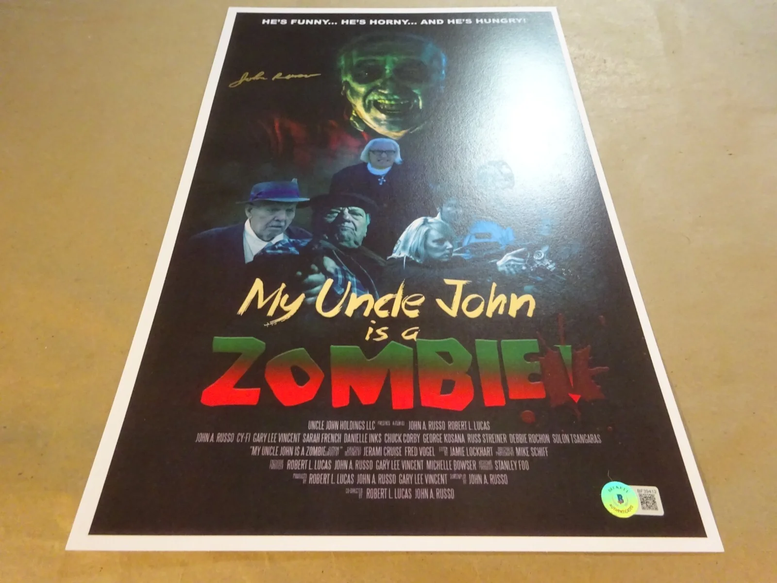 John Russo — Signed JOHN RUSSO Autographed My Uncle John Is A Zombie! 11"x17" Photo BAS COA, изображение 2