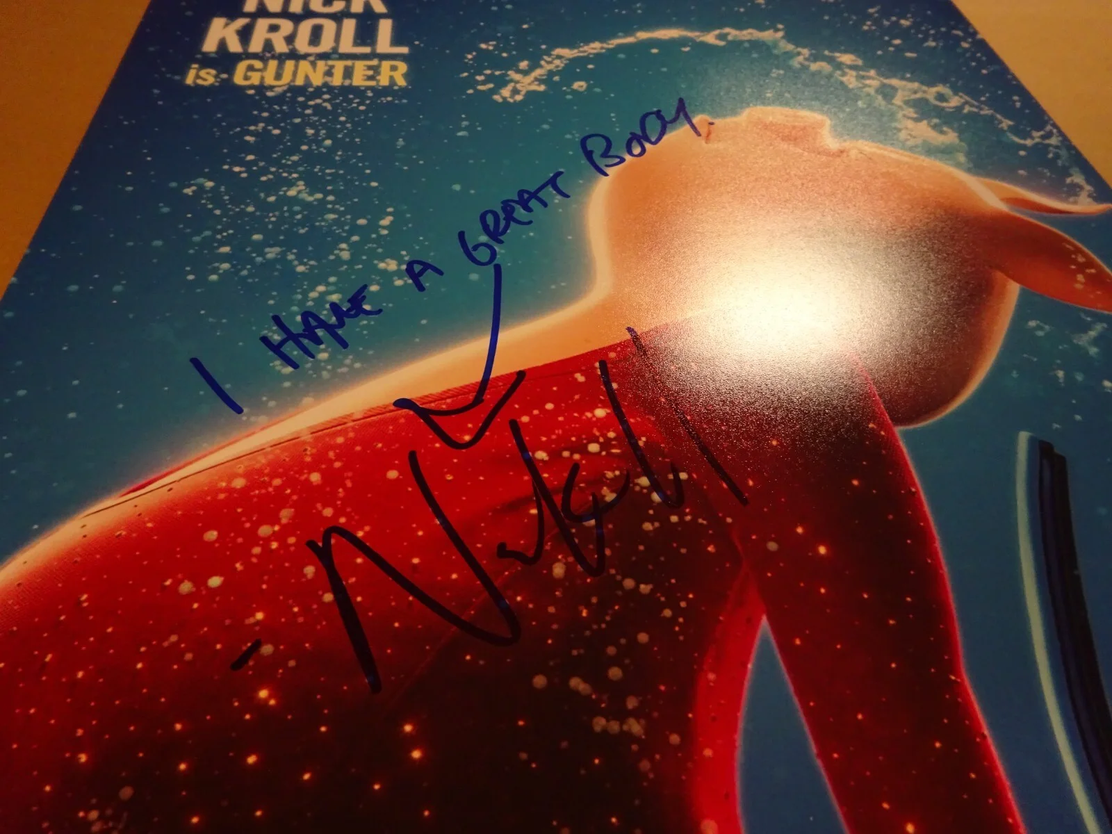 Nick Kroll — Signed NICK KROLL Autographed SING "Gunter" 12"x18" Photo Beckett BAS COA, image 4